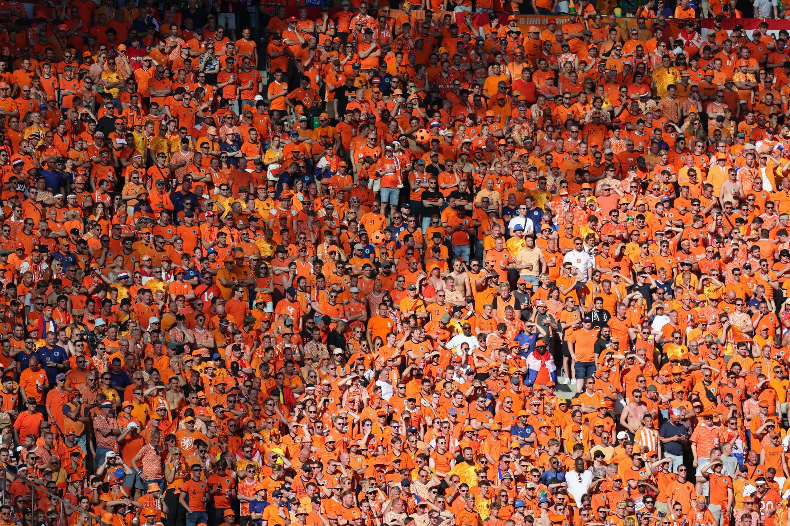 Dutch fans supporting their team on the Euros